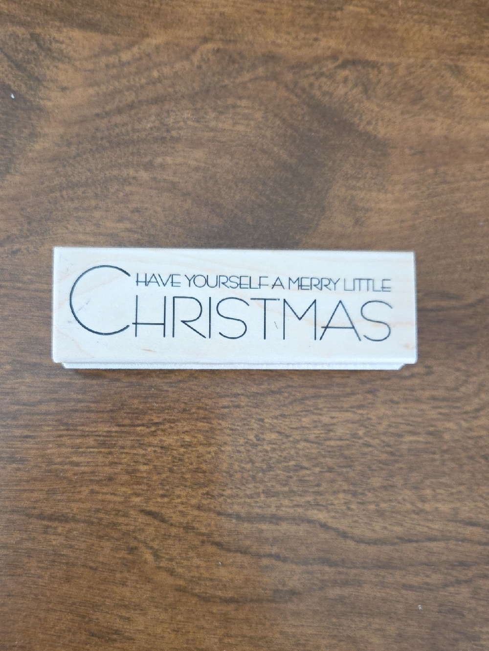 Rustic White 'Have Yourself a Merry Little Christmas' Wooden Stamp